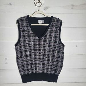 Jacqueline Ferrar Sweater Vest Plaid V-Neck Grandpacore Unisex